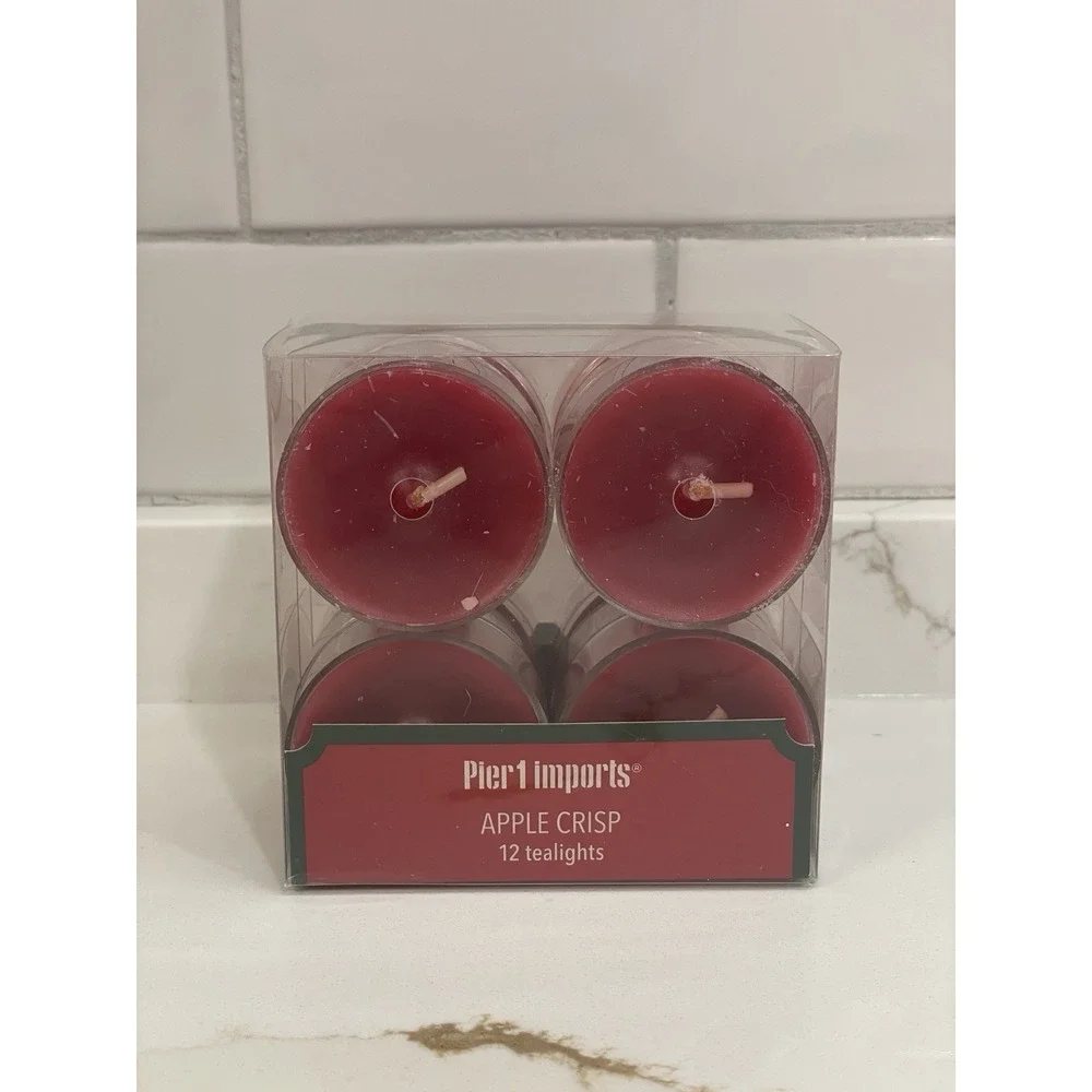 Pier 1 Imports Apple Crisp Scented Tealight Candles 12 Pack Red New